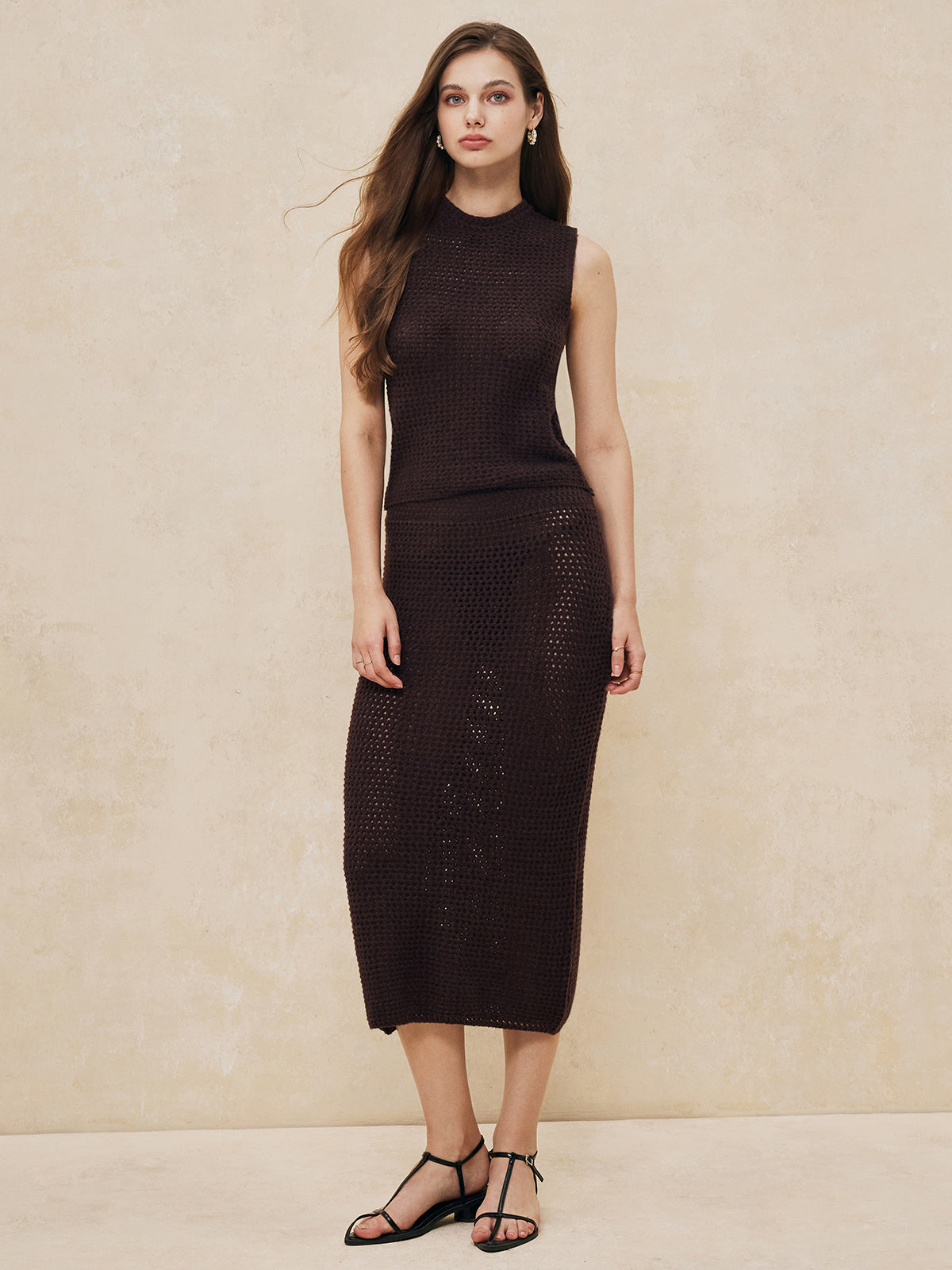 Lässiger einfarbiger Strickrock