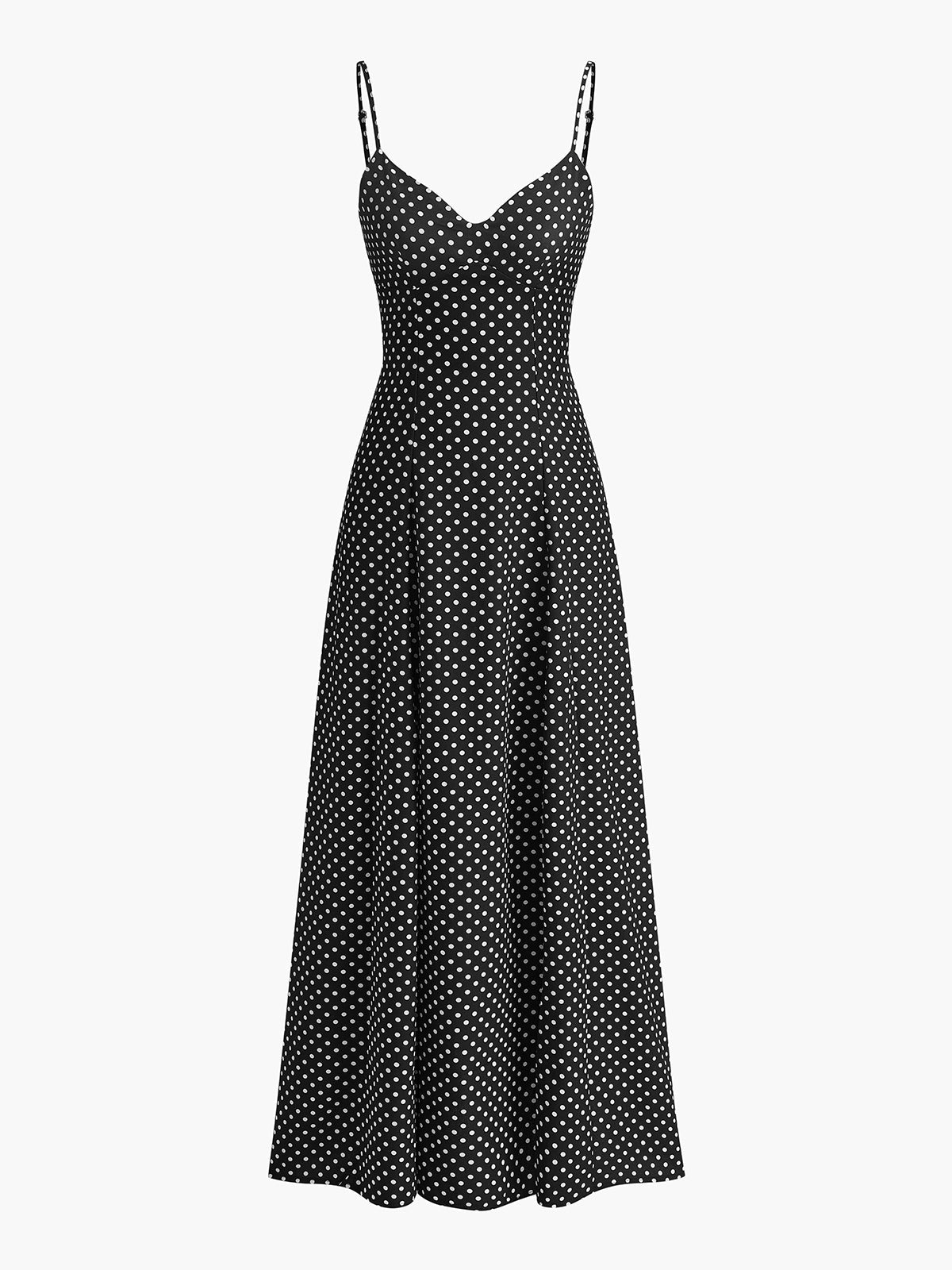 Robe débardeur à pois et décolleté cœur