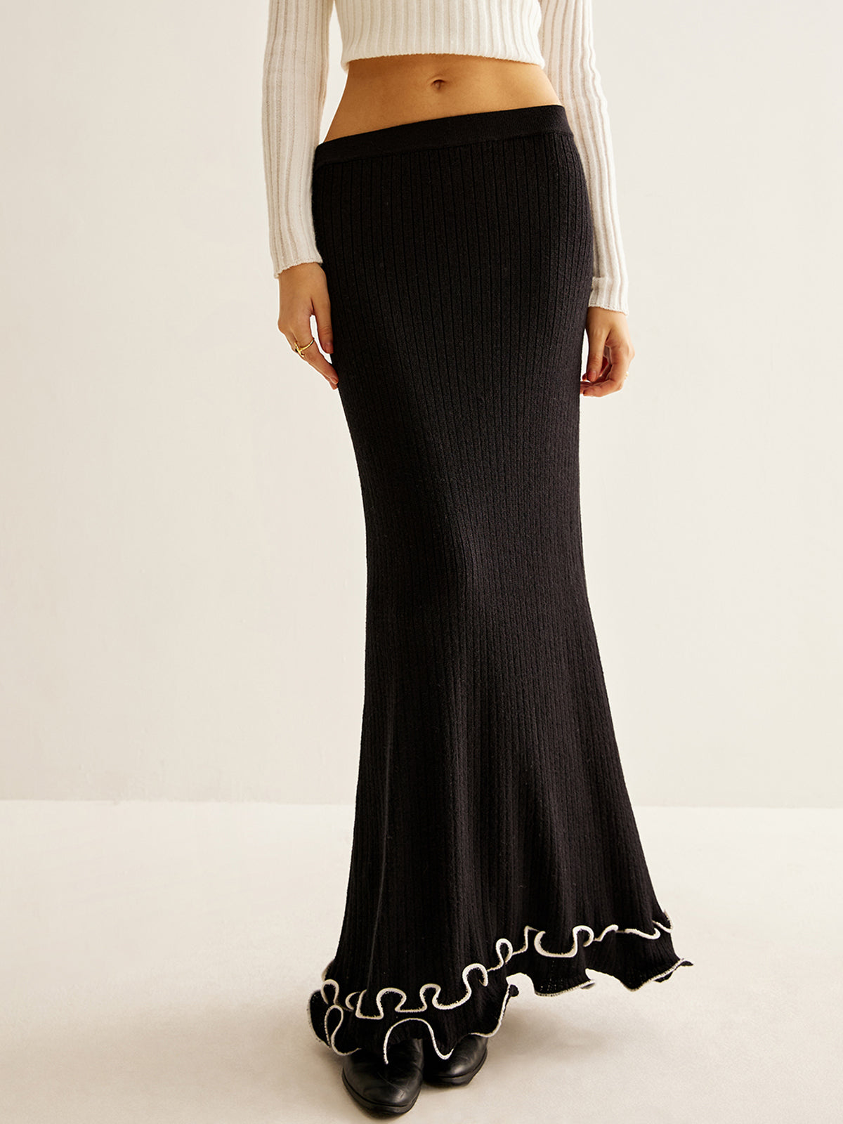 Rüschenrock aus weichem Strick