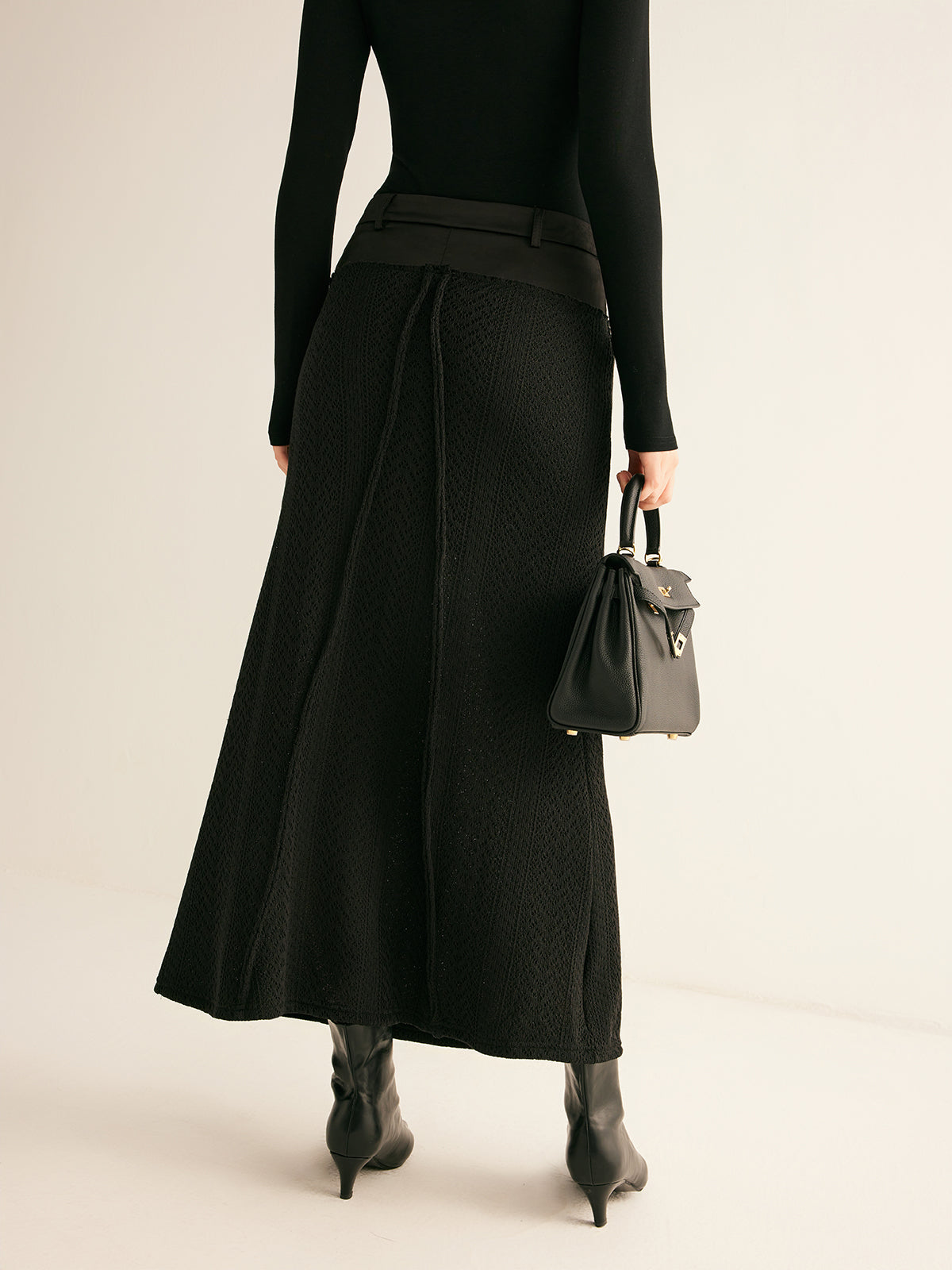 Strickrock mit Hohlpaspelierung ohne Gürtel