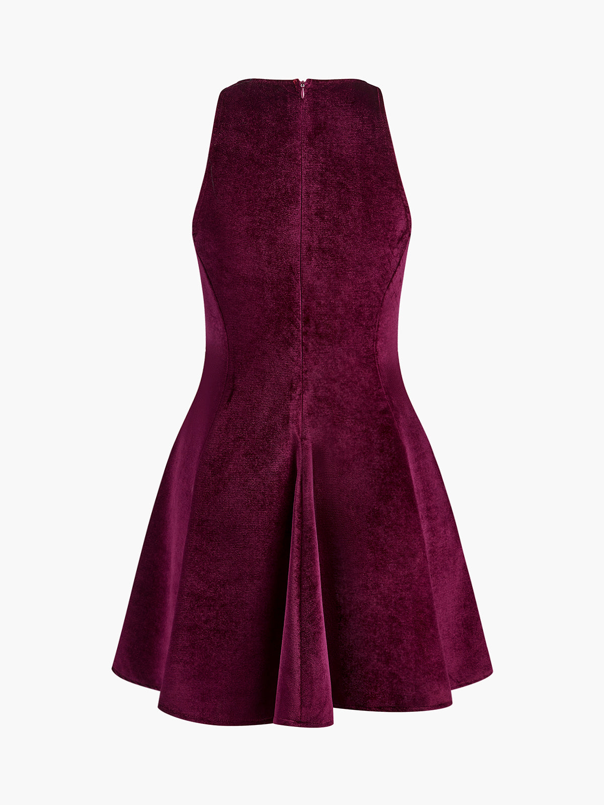 Robe débardeur slim zippée en velours