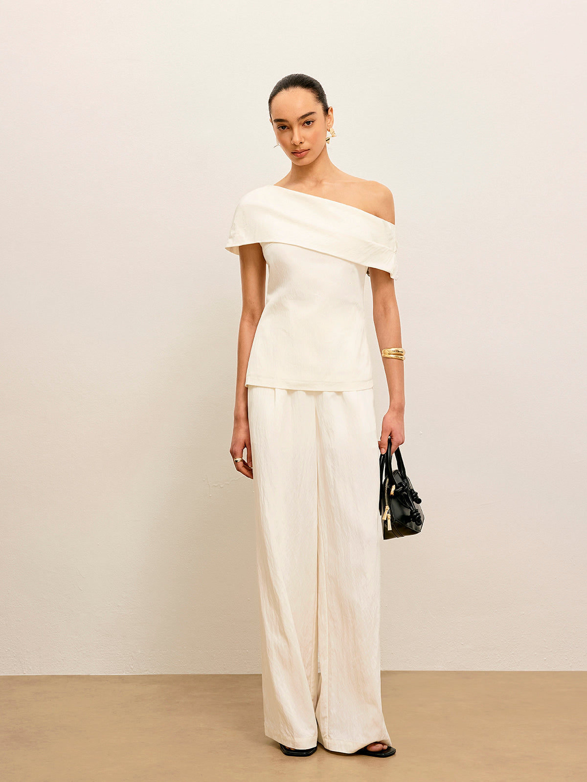 One-Shoulder Draped Top