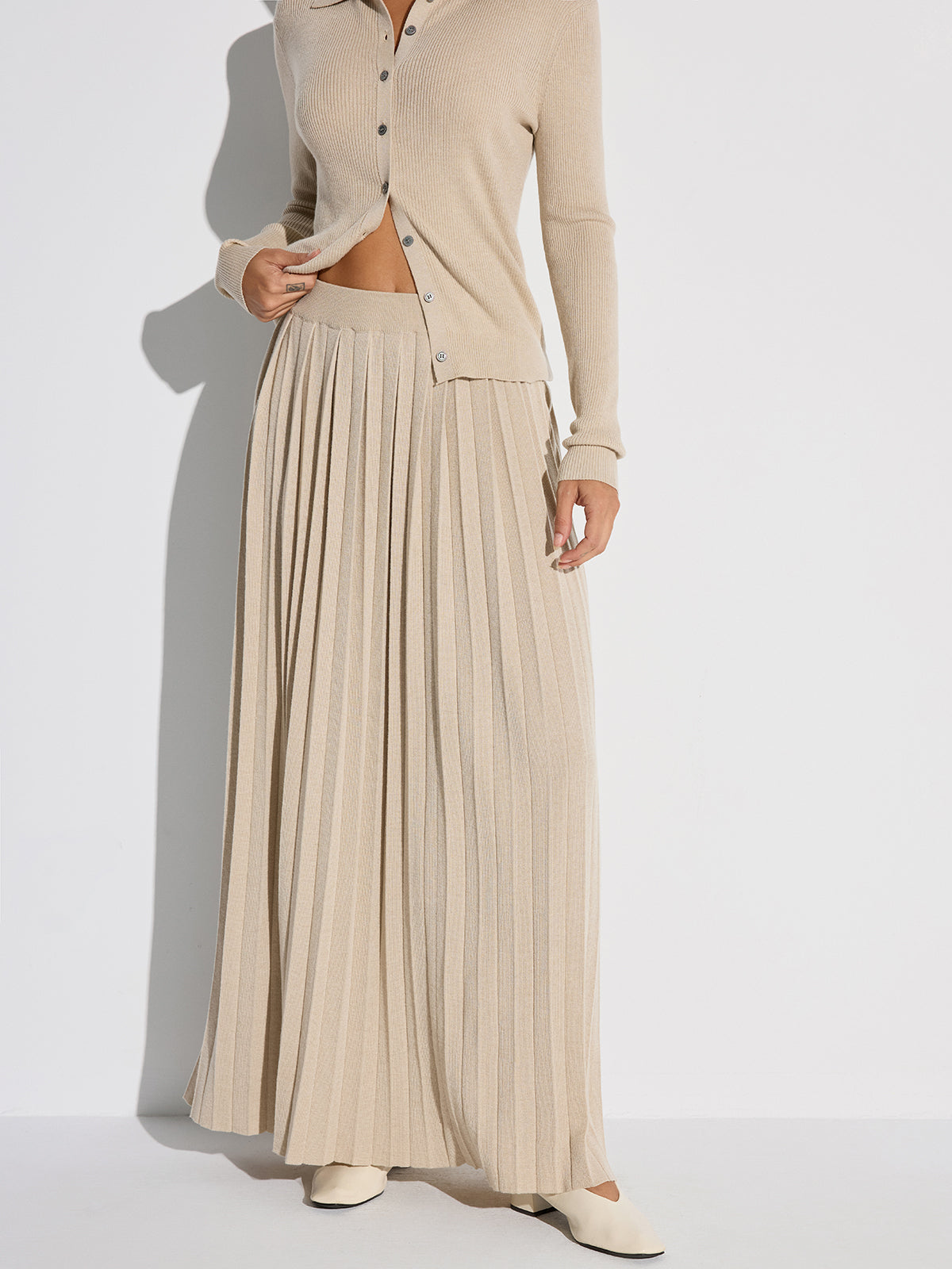 Plissierter Strickrock aus Wollmischung