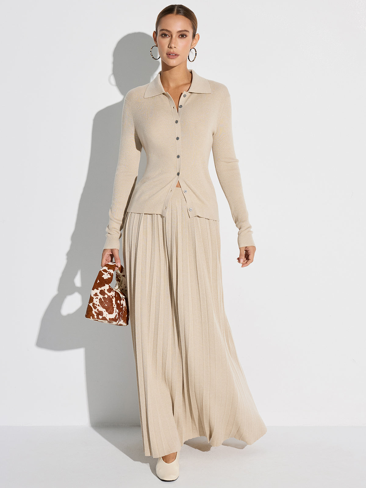 Plissierter Strickrock aus Wollmischung