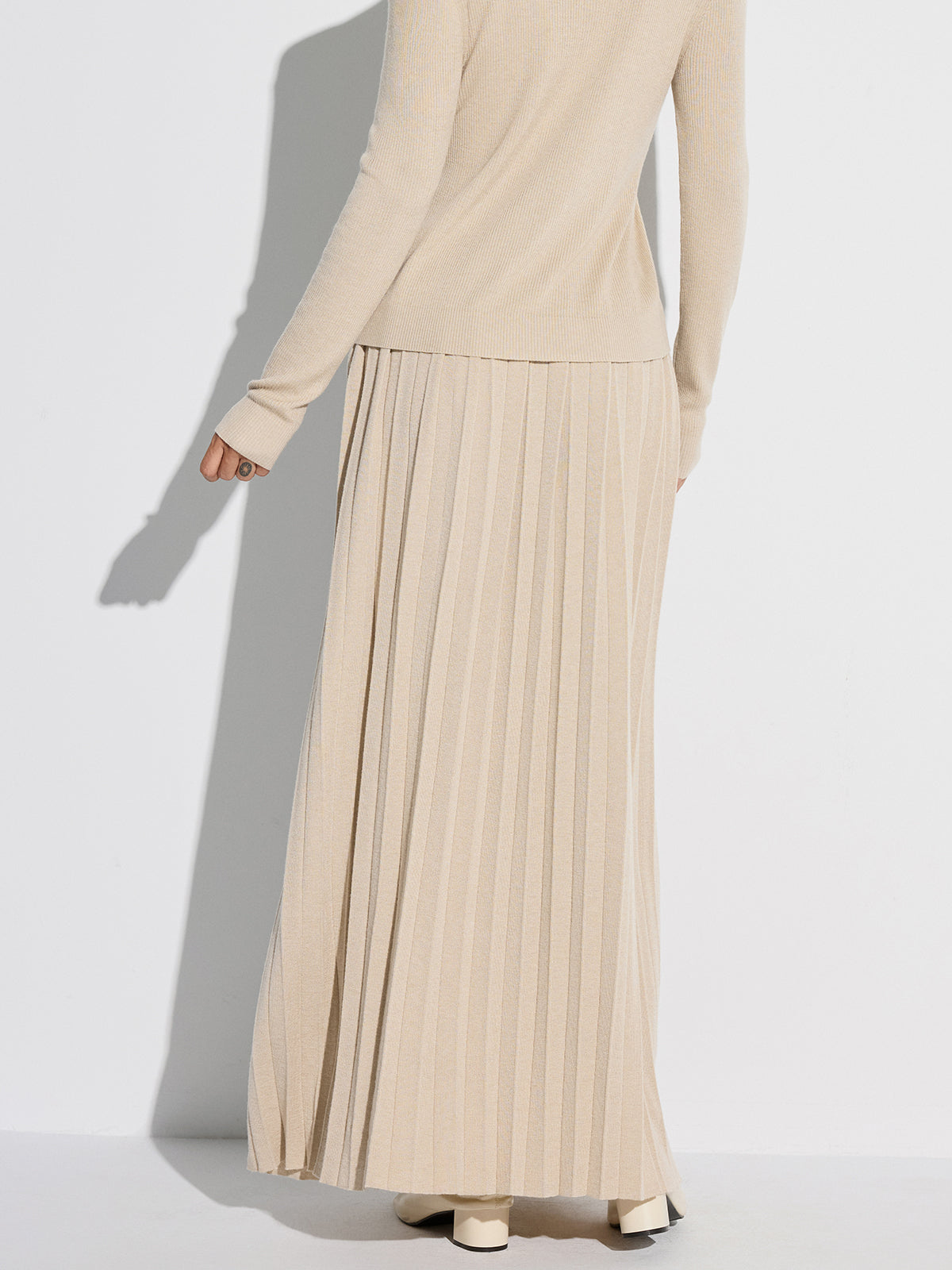 Plissierter Strickrock aus Wollmischung