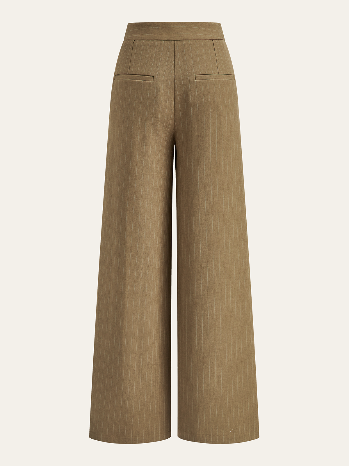 Pleated Pinstriped Wide-Leg Pants
