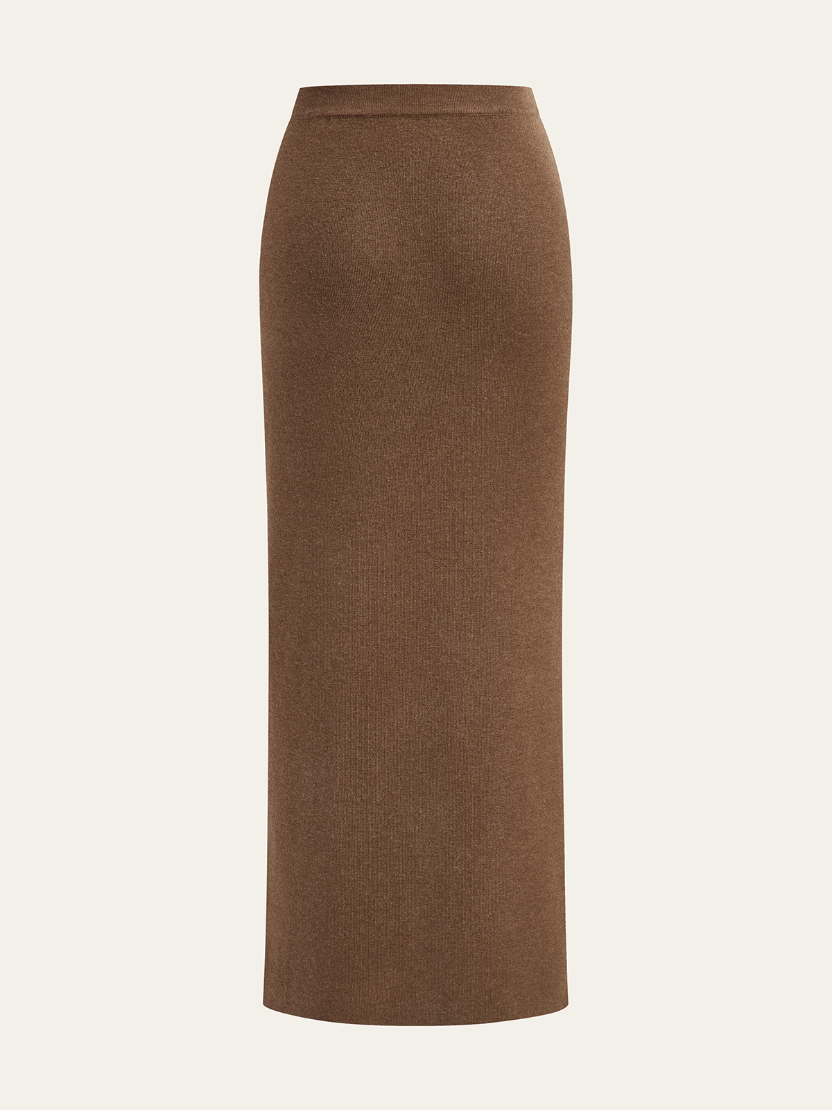 Strickrock aus Wollmischung mit Raffung und seitlicher Knopfleiste