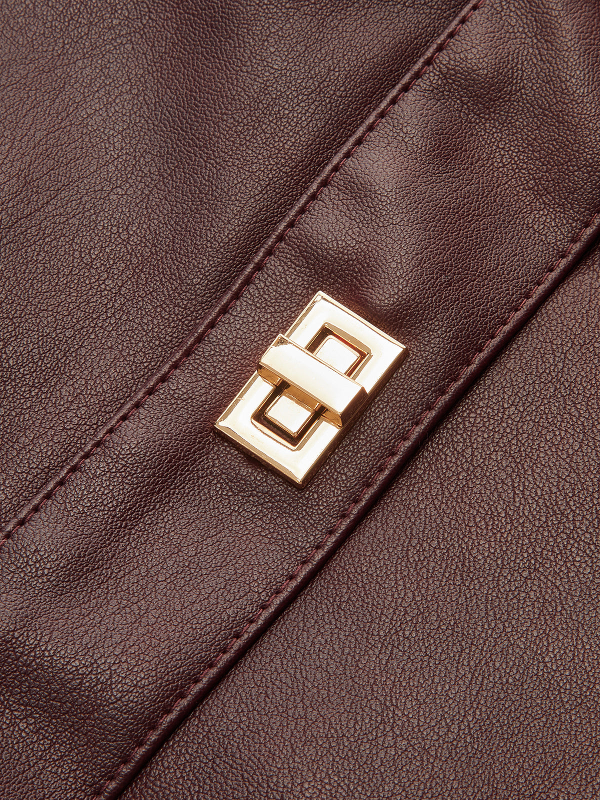 PU Leather Metal Detail Mini Skirt