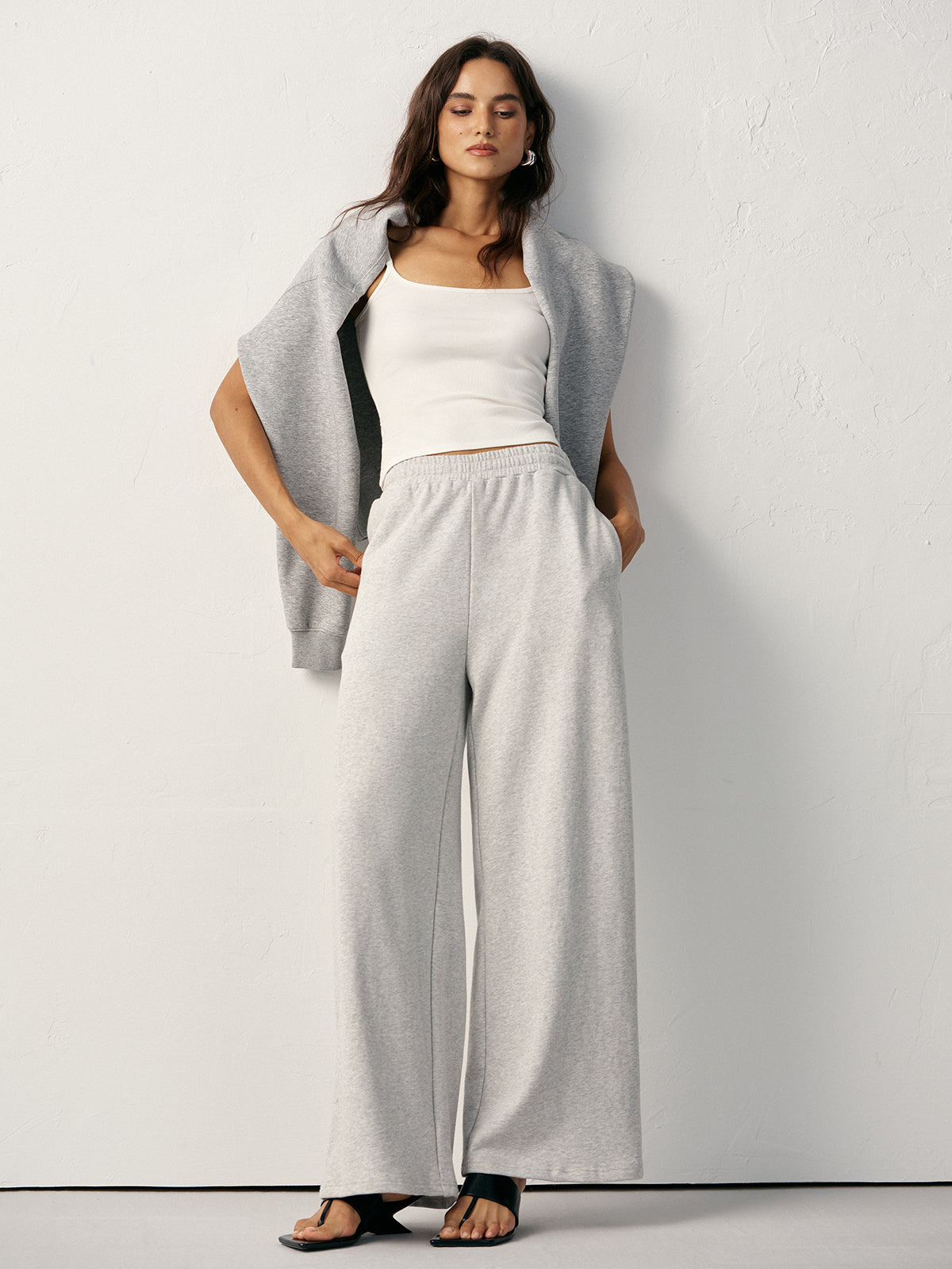 Cotton Blend Straight-Leg Sweatpants