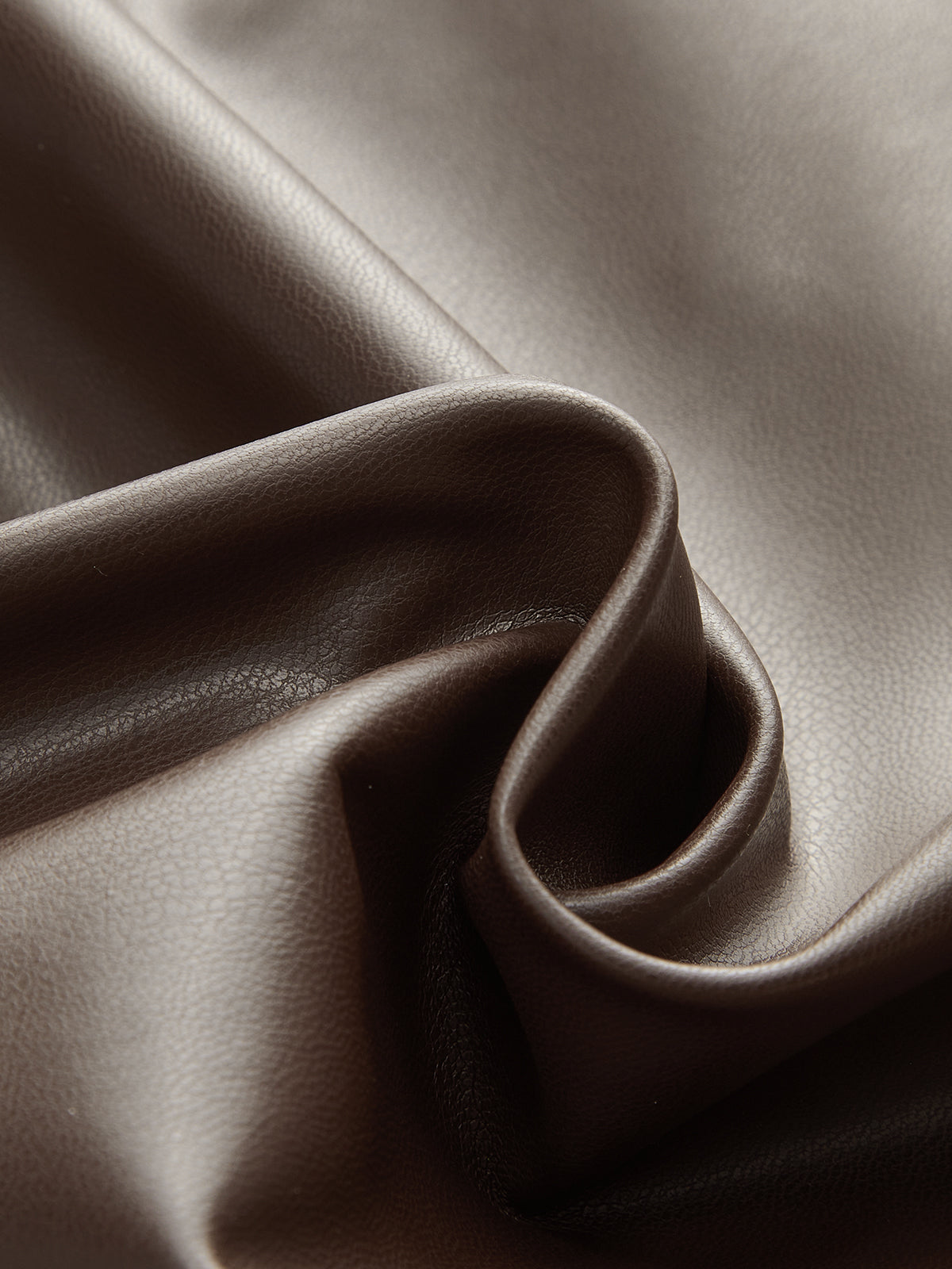 Ruched Slit PU Leather Midi Skirt